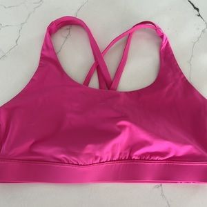 Lululemon Pink Seawheeze Multi Strap Sports Bra Size 10 Like New